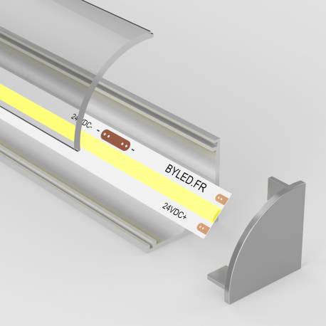Profilé aluminium d'angle pour ruban LED par si.byled.fr