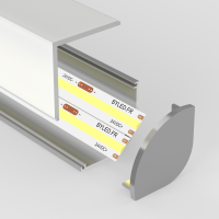 Profilé aluminium d'angle pour ruban LED avec diffuseur carré - A44 - CRAFT
