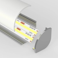 Profilé LED d'angle 30x30 XL aluminium – CRAFT – A44 alu – Diffuseur rond