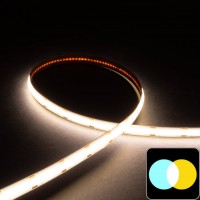 Ruban COB CCT (110 lm/w) - 7,2W/m - IP20 - 608 LED/m - 5m - 24V