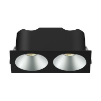 RV - Spot LED encastré double carré blanc 14W, couleurs au choix - Miror