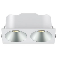RV - Spot LED encastré double carré blanc 20W, couleurs au choix - Miror