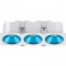 RV - Spot LED encastré triple carré blanc 30W, couleurs au choix - Miror