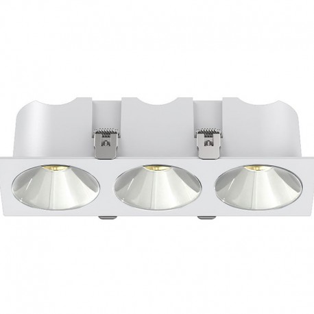 RV - Spot LED encastré triple carré blanc 30W, couleurs au choix - Miror