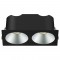 Spot LED encastré double carré noir 20W, couleurs au choix - Miror