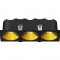 RV - Spot LED encastré triple carré noir 30W, couleurs au choix - Miror