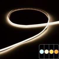 Ruban LED COB étroit 5mm (105 lm/W) - 7W/m - IP20 - Blanc - 384 LED/m - à la coupe - 24V