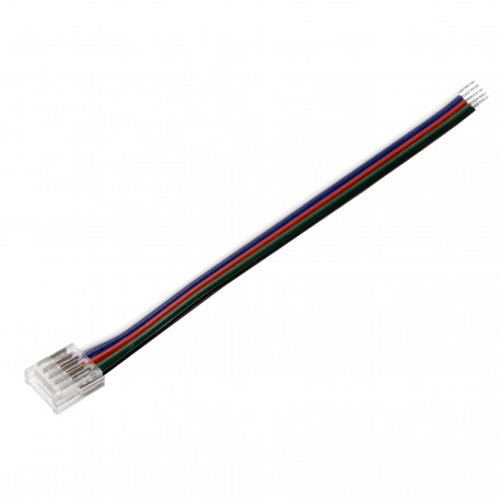 Connecteur ruban LED RGB+W 12 mm câble 15 cm + click