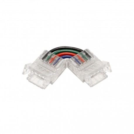 Jonction en L pour ruban LED RGBW 12mm sans soudure "Click"