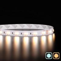 Ruban LED blanc chaud + froid (CCT) - 14,4W/m - IP65 - 120 LED/m - 2835+ - à la coupe - 24V