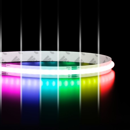 Ruban LED COB RGB - IP65 - 576 LED/m - 5m - 14W