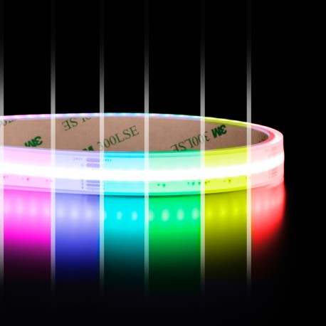 Ruban LED COB RGB + Blanc - 18W/m - IP68- 784 LED/m - 5m - 24V