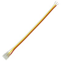 Connecteur ruban LED RGB+W 12 mm câble 13 cm + click