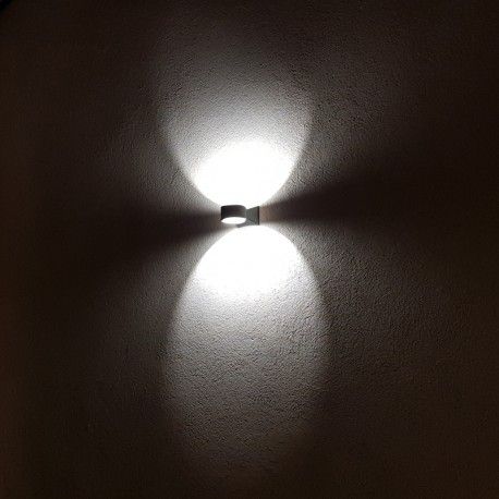 Applique LED murale Ronde double flux 6W - Anthracite - Zefyr