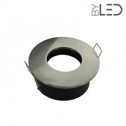 Collerette pour support GU10 - Ronde convex SPLIT - Nickel satiné