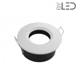 Collerette pour support GU10 - Ronde chanfrein SPLIT - Blanc mat