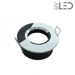 Collerette pour support GU10 - Ronde chanfrein SPLIT - Chrome