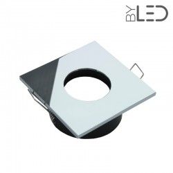 Collerette pour support GU10 - Carrée flat SPLIT - Chrome