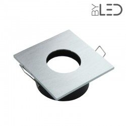 Collerette pour support GU10 - Carrée flat SPLIT - Alu brossé