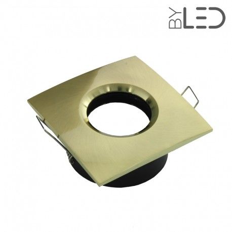 Spot encastrable collerette carrée chanfrein SPLIT - Or satiné