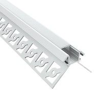 Profilé d'angle LED aluminium encastrable 270° à carreler  - CRAFT - E14 - Diffuseur givré