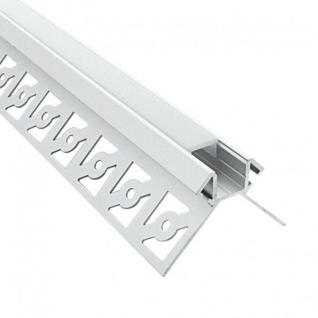 Profilé d'angle LED aluminium encastrable 270° à carreler  - CRAFT - E14 - Diffuseur givré