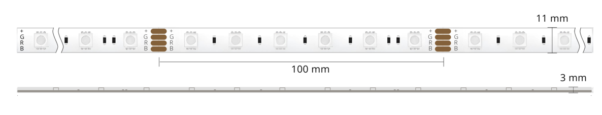 Ruban LED RGB 60 LED/m 24V